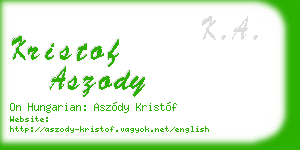 kristof aszody business card