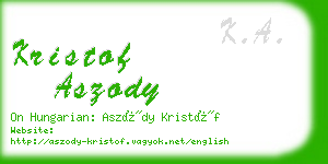 kristof aszody business card